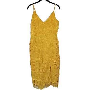 Lulus Steal Your Heart Yellow Crochet Lace Midi D… - image 1