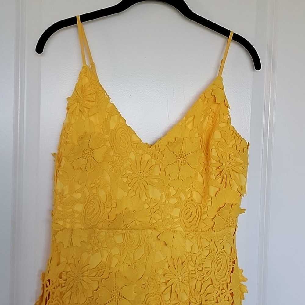 Lulus Steal Your Heart Yellow Crochet Lace Midi D… - image 3