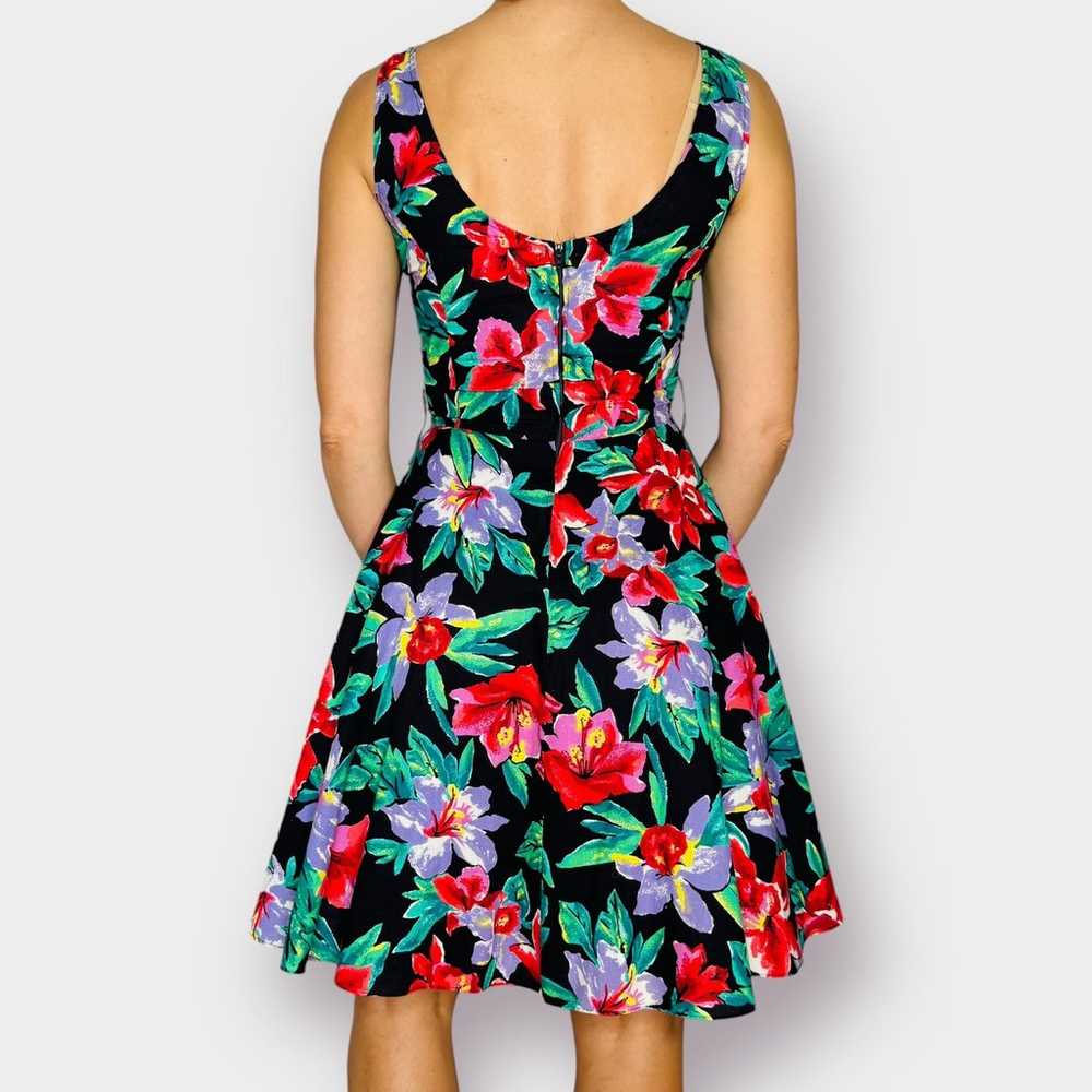 90s D.B.A.-L.A. Floral Party Dress - image 7