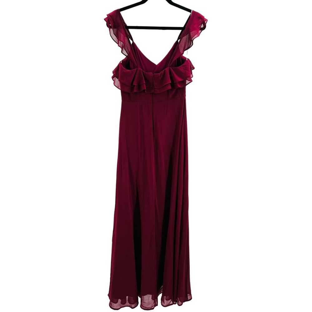 LULU'S M Adoring Glances Burgundy Ruffled Bridesm… - image 3