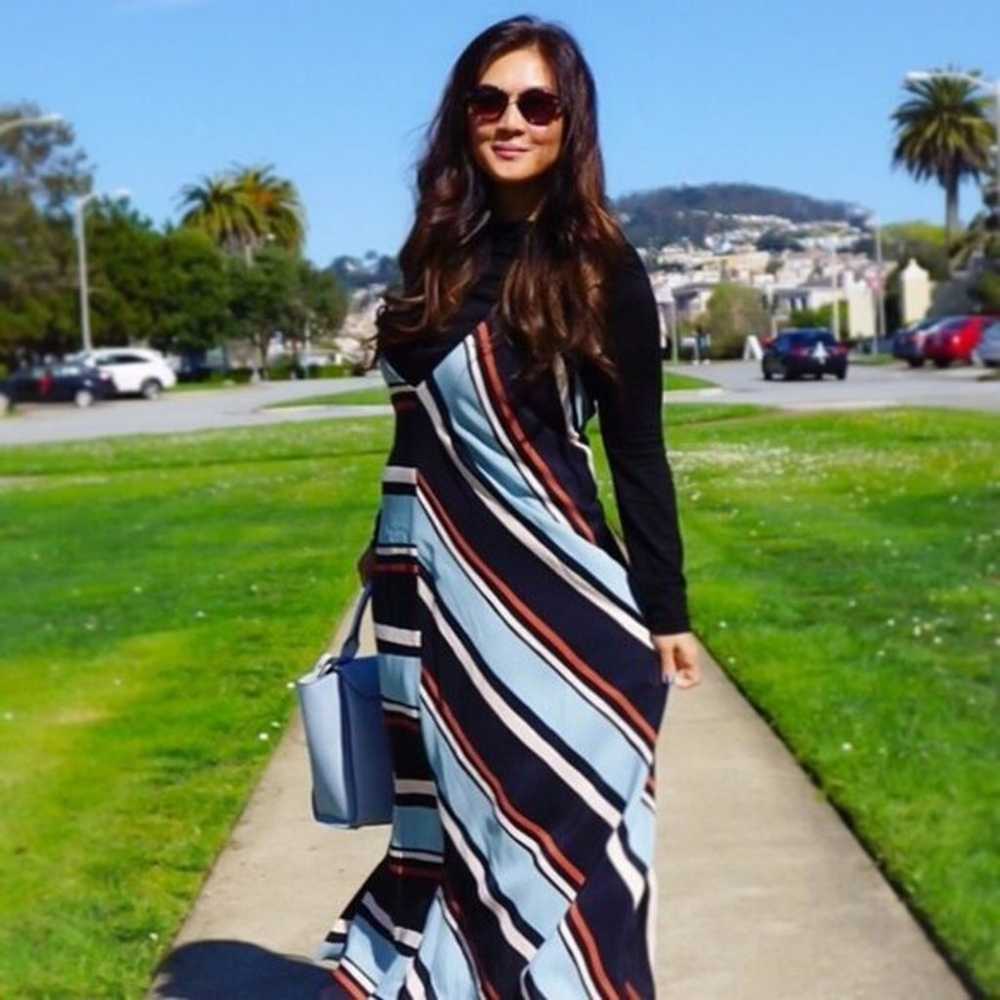 New Zara Woman Stripe Halter Maxi Dress - image 1