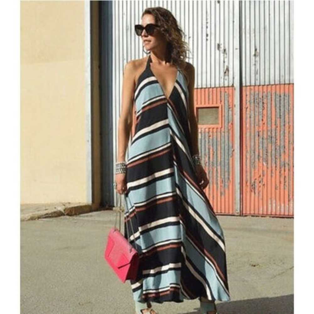 New Zara Woman Stripe Halter Maxi Dress - image 5