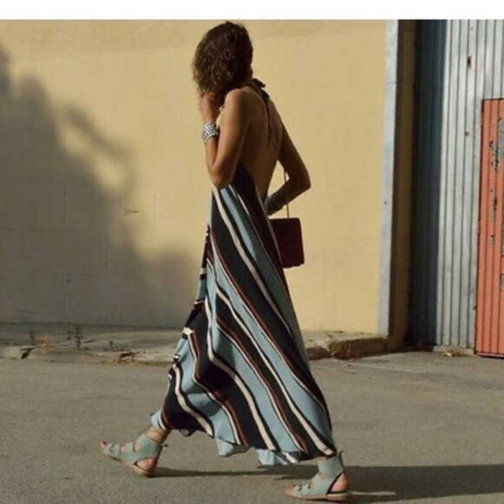 New Zara Woman Stripe Halter Maxi Dress - image 7