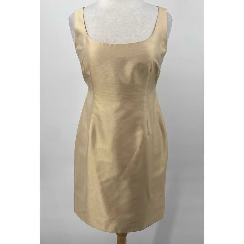 Kay Unger Raw Silk Mini Dress Sheath Cocktail Squ… - image 2