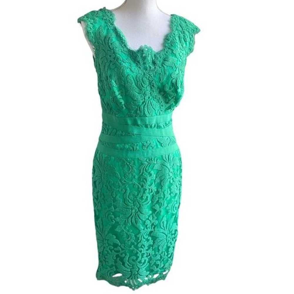 Tadashi Shoji Green V Neck Lace Cocktail Knee len… - image 10