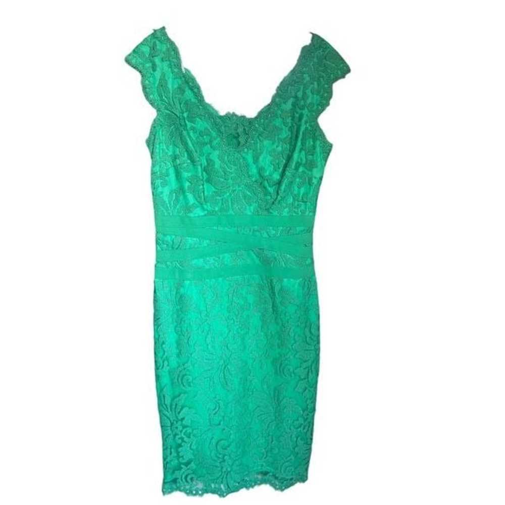 Tadashi Shoji Green V Neck Lace Cocktail Knee len… - image 6