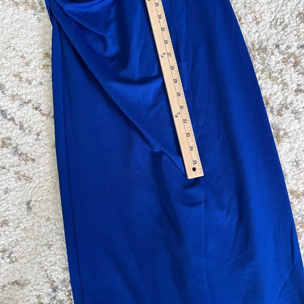 Zara Royal Blue Draped Intense Blue Midi Dress Me… - image 7