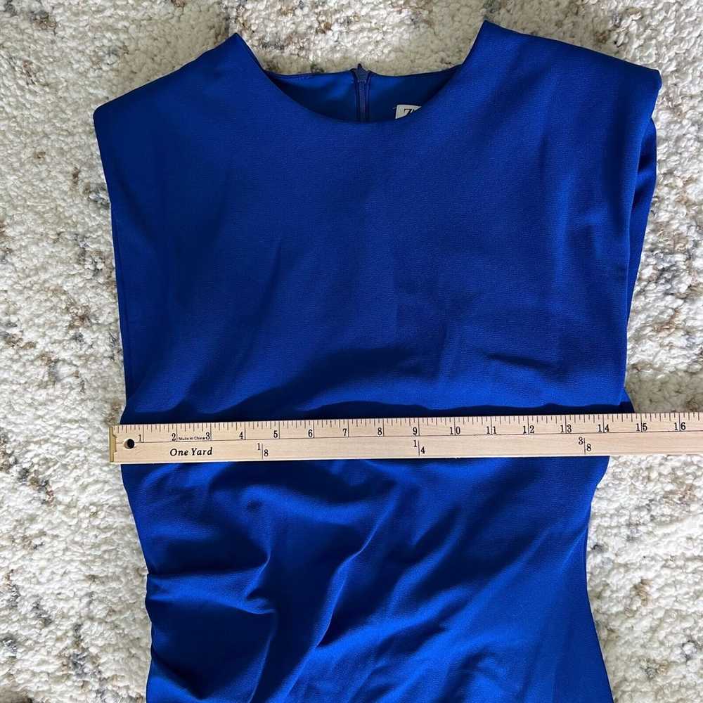 Zara Royal Blue Draped Intense Blue Midi Dress Me… - image 9