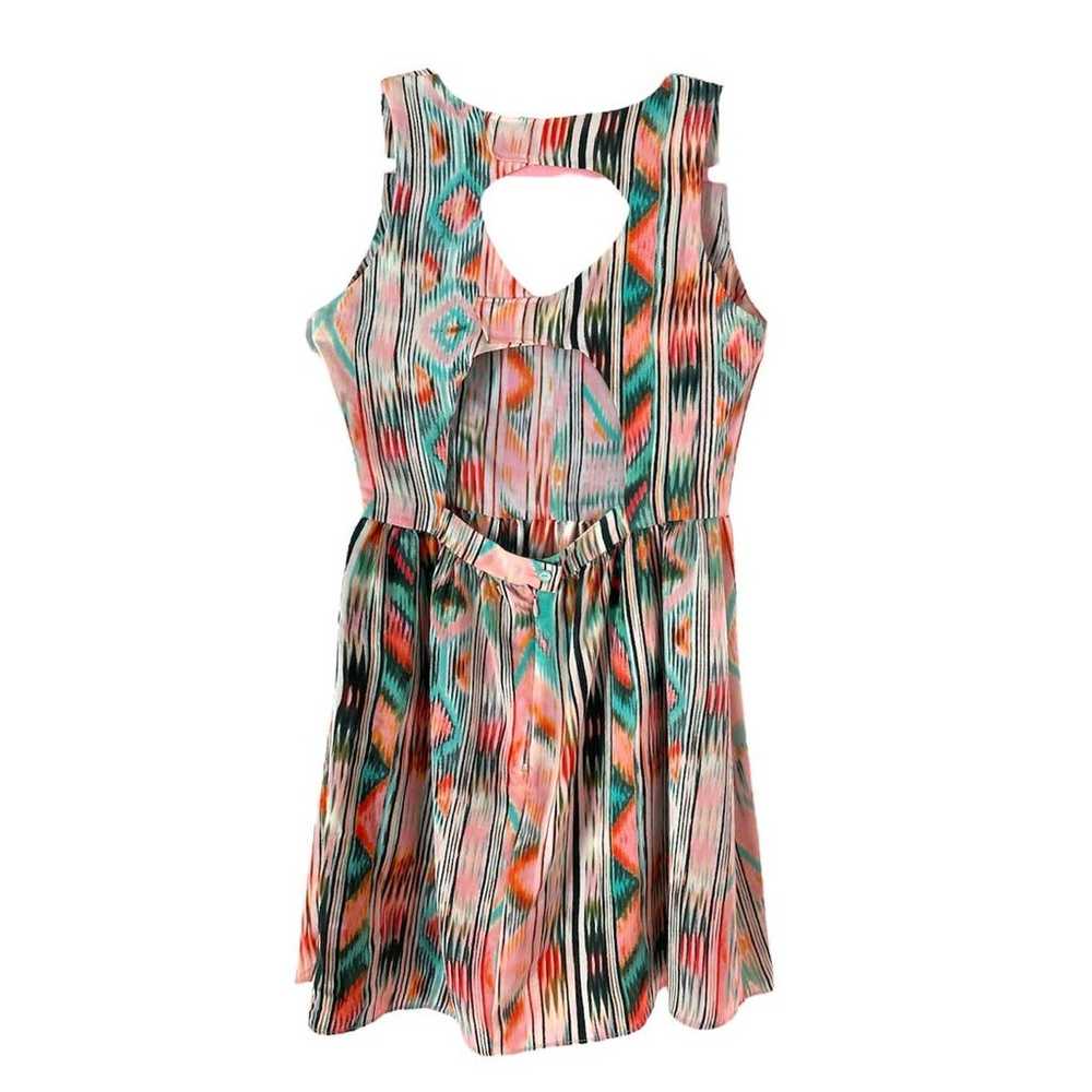 Parker Pink Striped Cut-out Sleeveless Silk Suri … - image 2