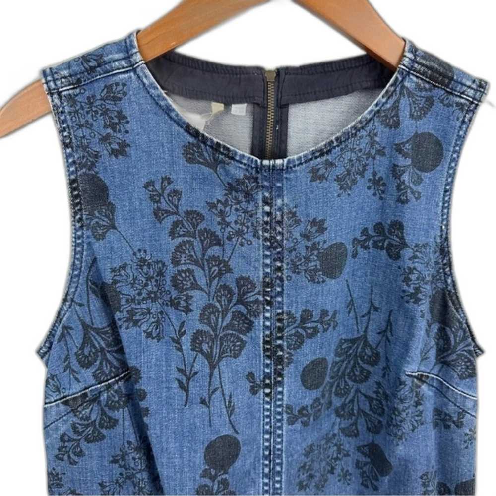 Boden Blue Floral Denim Sleeveless Dress Size 8 - image 7