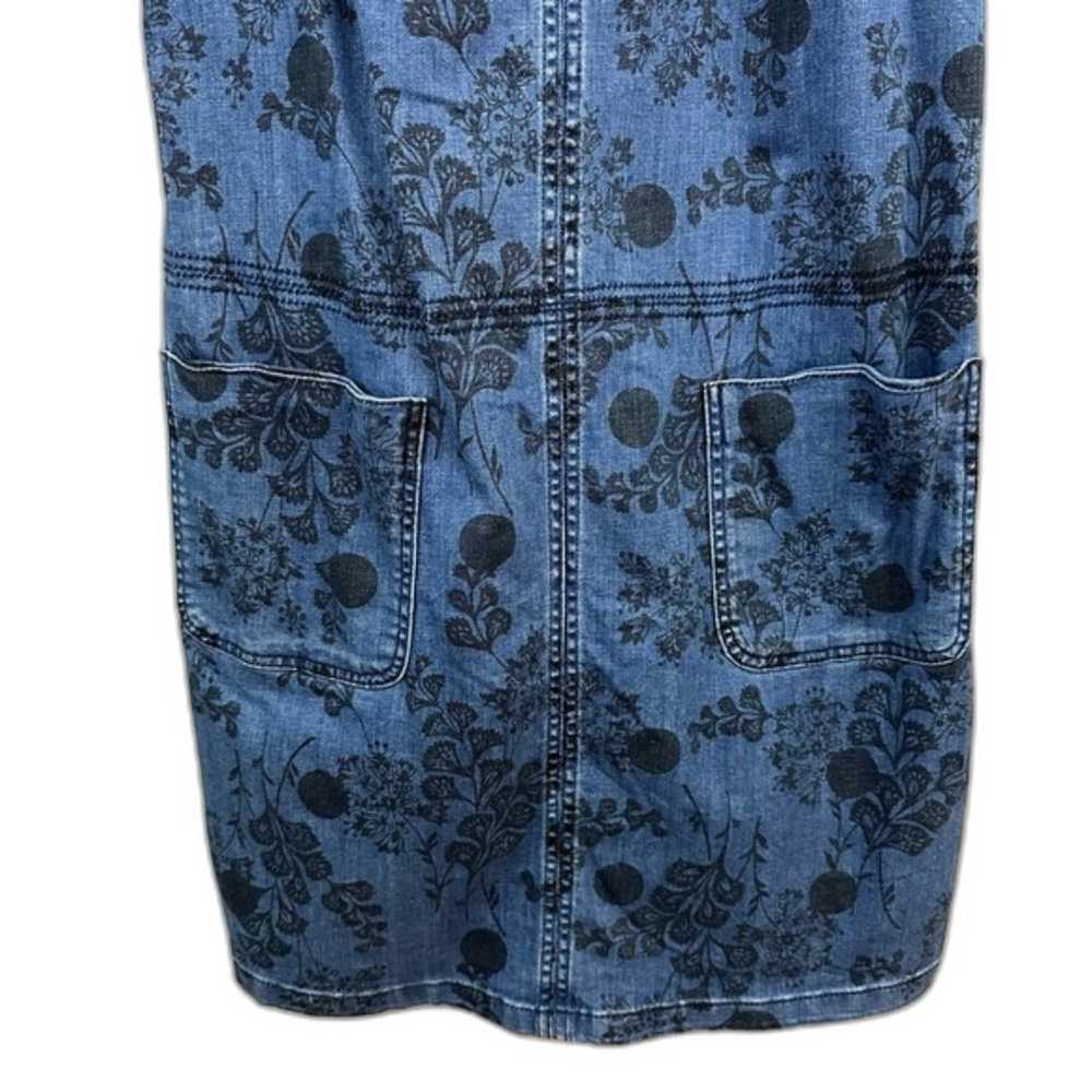 Boden Blue Floral Denim Sleeveless Dress Size 8 - image 9