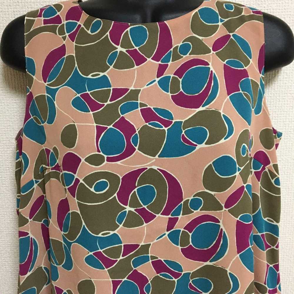 Hokomomora Geometric Pattern Sleeveless A-Line Dr… - image 2