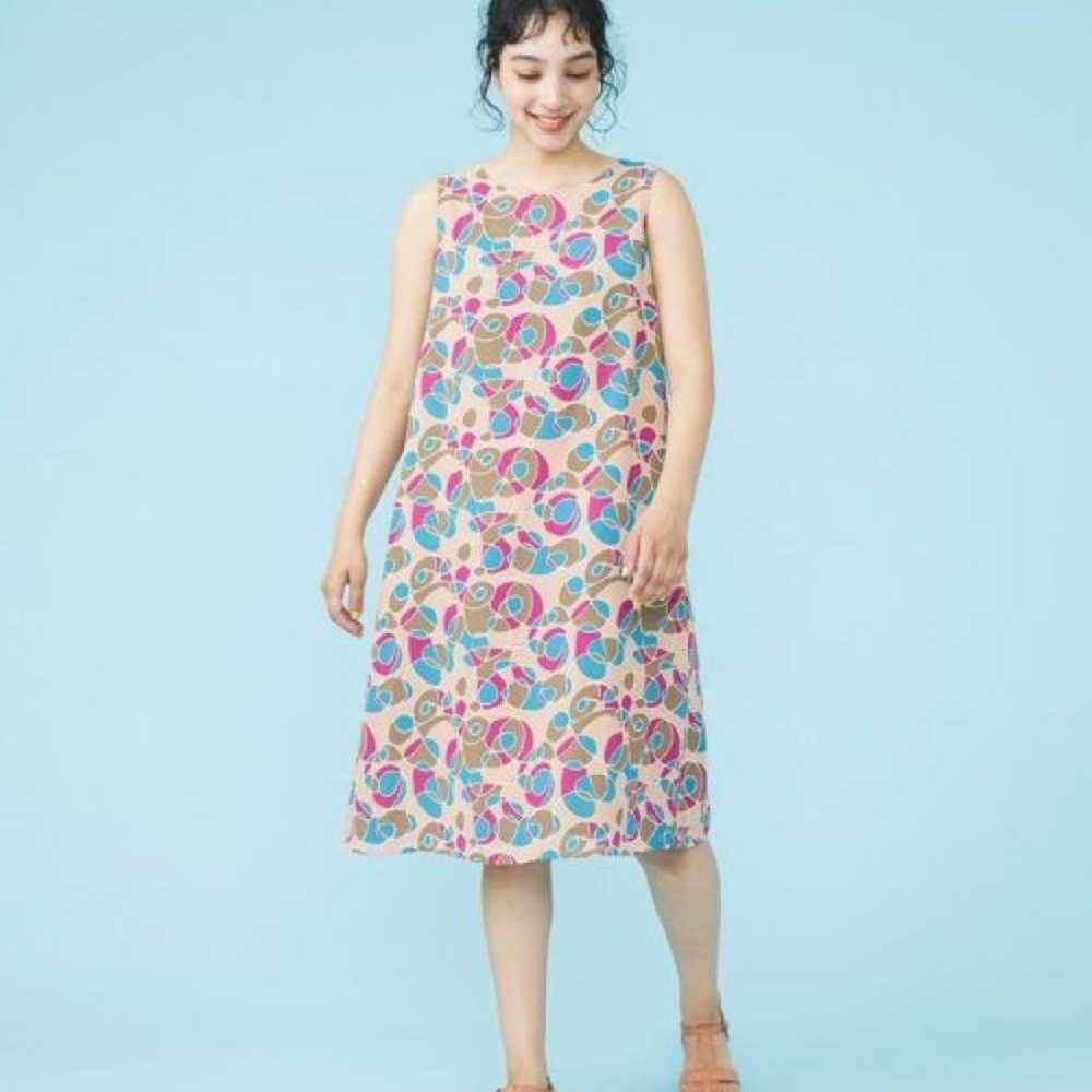 Hokomomora Geometric Pattern Sleeveless A-Line Dr… - image 9