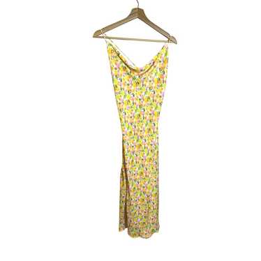 RESA Yellow Floral Slip Dress Strap Women’s Cockta