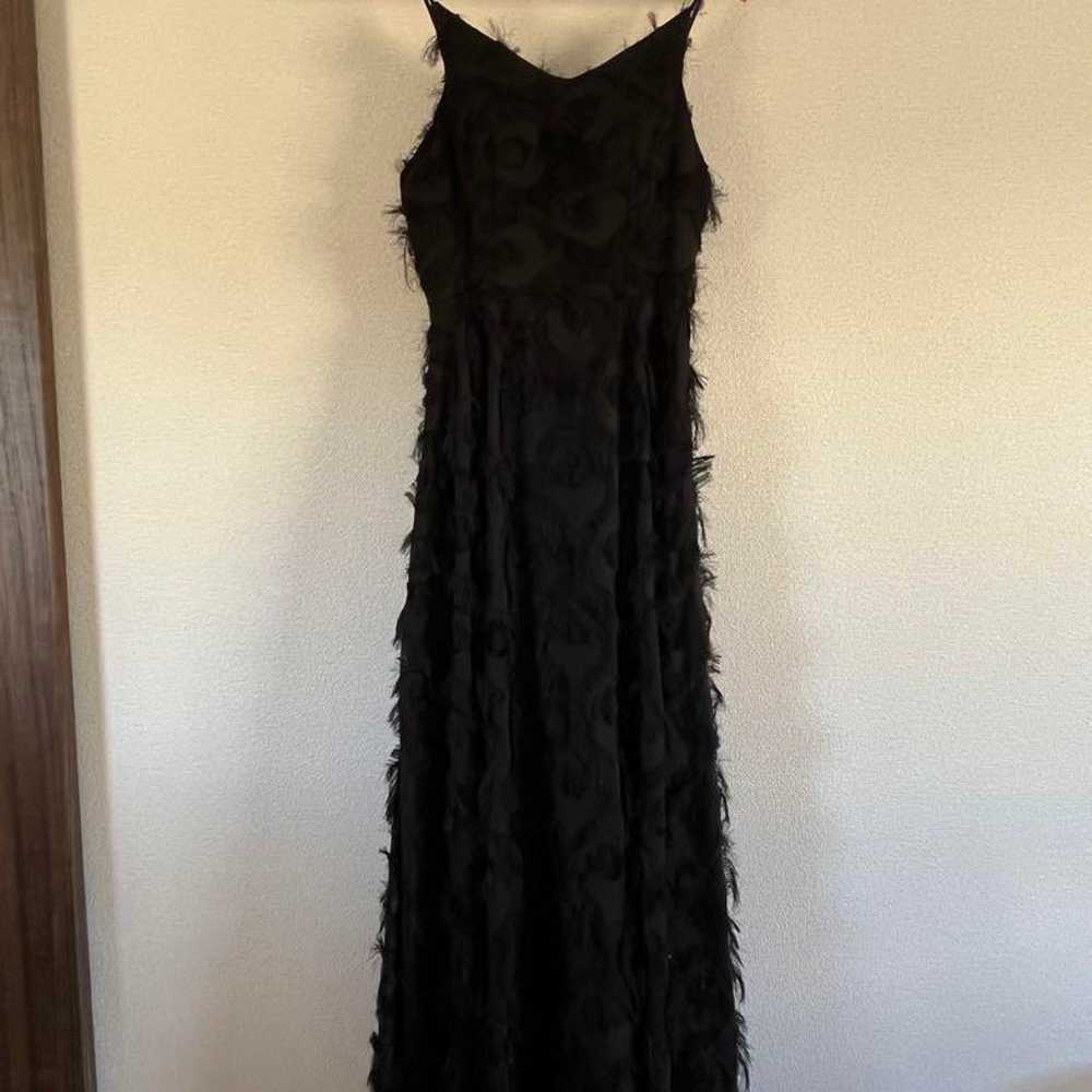 Black long dress with fringes - image 2