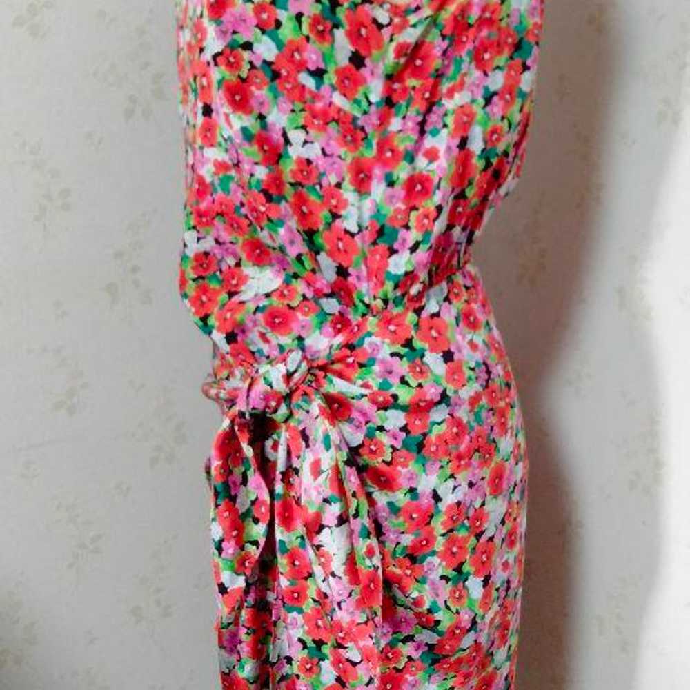 DKNY Floral Dress Red SILK All Silk - image 11