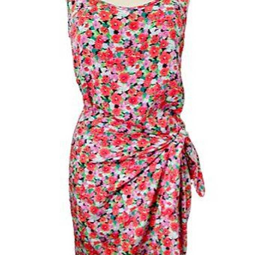 DKNY Floral Dress Red SILK All Silk - image 1