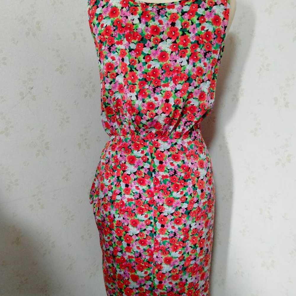 DKNY Floral Dress Red SILK All Silk - image 4