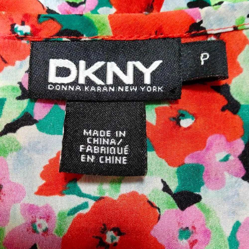 DKNY Floral Dress Red SILK All Silk - image 9