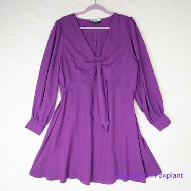 New! ELOQUII elements purple bow detail dress wom… - image 1