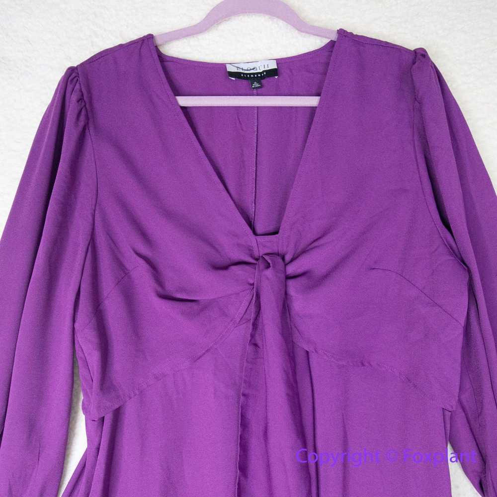 New! ELOQUII elements purple bow detail dress wom… - image 3