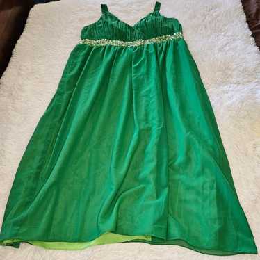 Ulla Popken Formal Maxi Dress Bright Green and Ch… - image 1