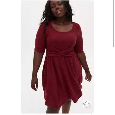 TORRID RED SUPER SOFT SWEATER DRESS 2X