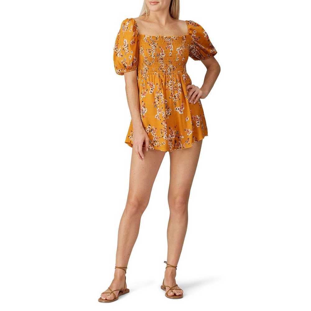 Flynn Skye Justine Romper Women's Small Orange Fl… - image 1