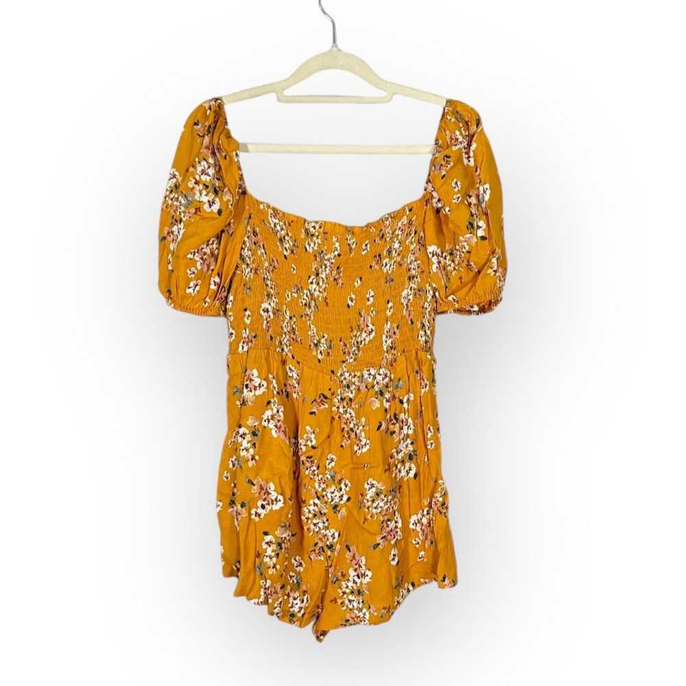 Flynn Skye Justine Romper Women's Small Orange Fl… - image 3