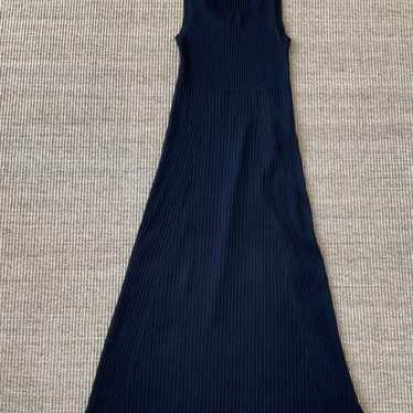 AURALEE Navy Knit Long Dress Sleeveless