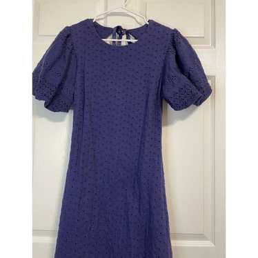 Free People orders Apricot Rose Puff Sleeve Eyelet Dress Indigo Mini Dress sz M