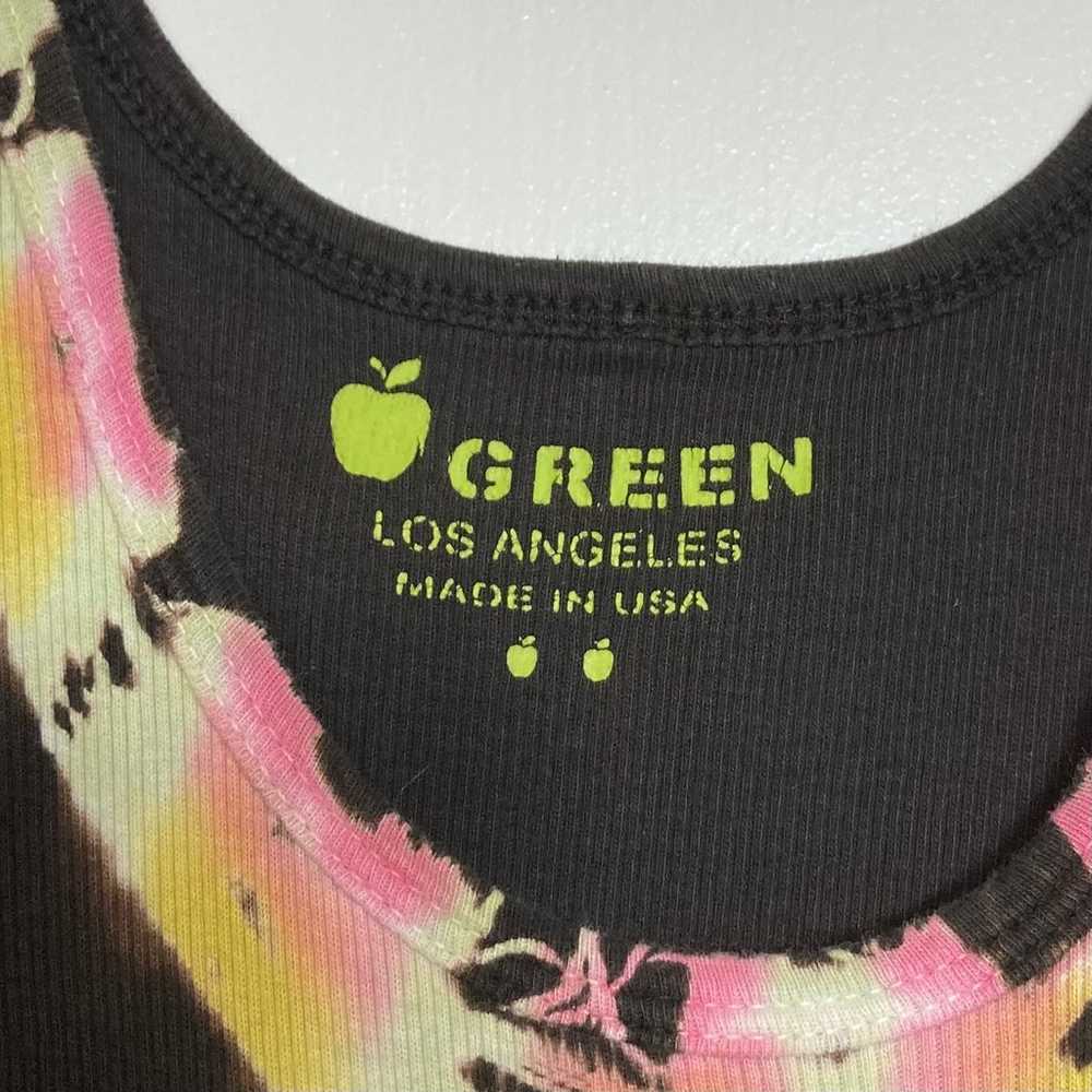 NWOT GREEN LOS ANGELES Dress M Tie Dye High Low A… - image 2