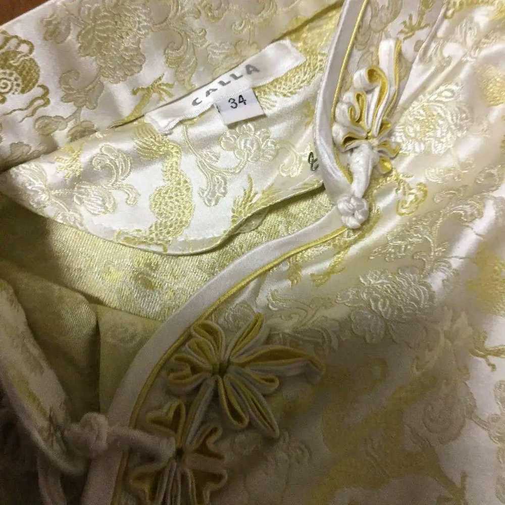 Chinese dress, silk, 100% silk, gold, gorgeous - image 6