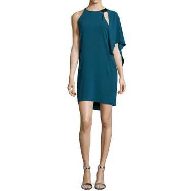 Halston Heritage Blue Crepe One Sleeve Shift Dress