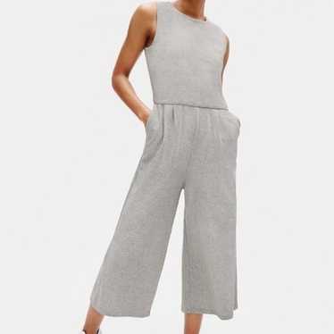 Eileen Fisher medium jumpsuit speckled knit grey o