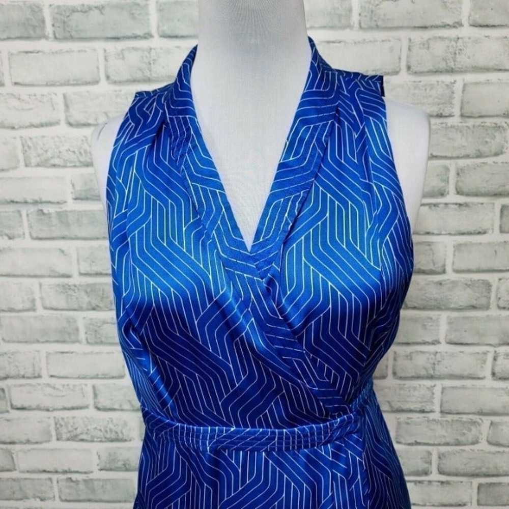 Equipment Size 10 Katherine Blue Silk Geo Pattern… - image 2