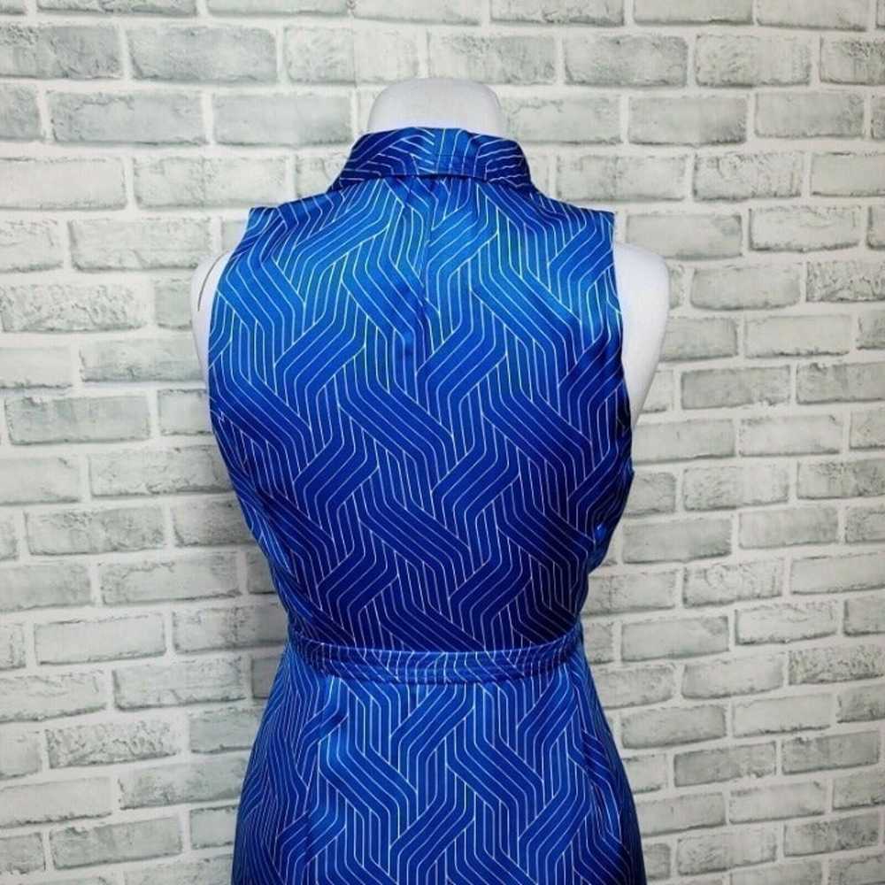 Equipment Size 10 Katherine Blue Silk Geo Pattern… - image 9