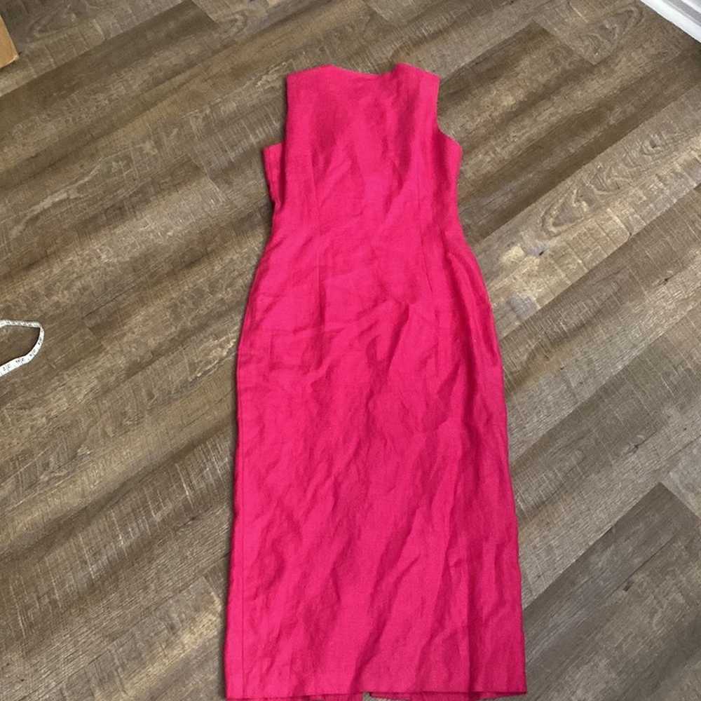 St.Remo 100% Linen MIDI Dress Pink Size 8 - image 9