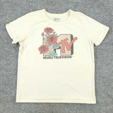 Vintage MTV Shirt Women's Medium Beige Music Tele… - image 1