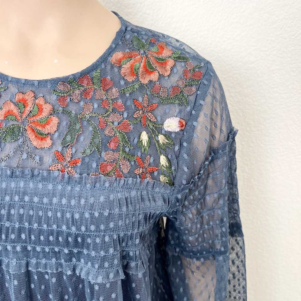 Anthropologie Maeve Size Large L Dusty Blue Embro… - image 8