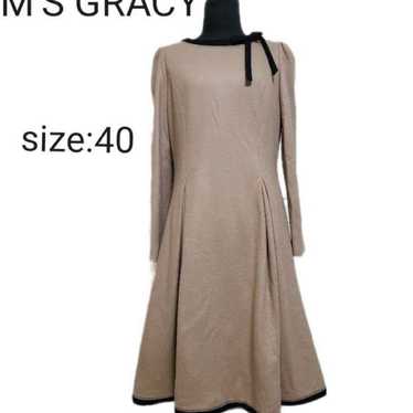 M'S GRACY＊Wool＊Ribbon＊Stitch＊Tuck＊Flare One-piece… - image 1