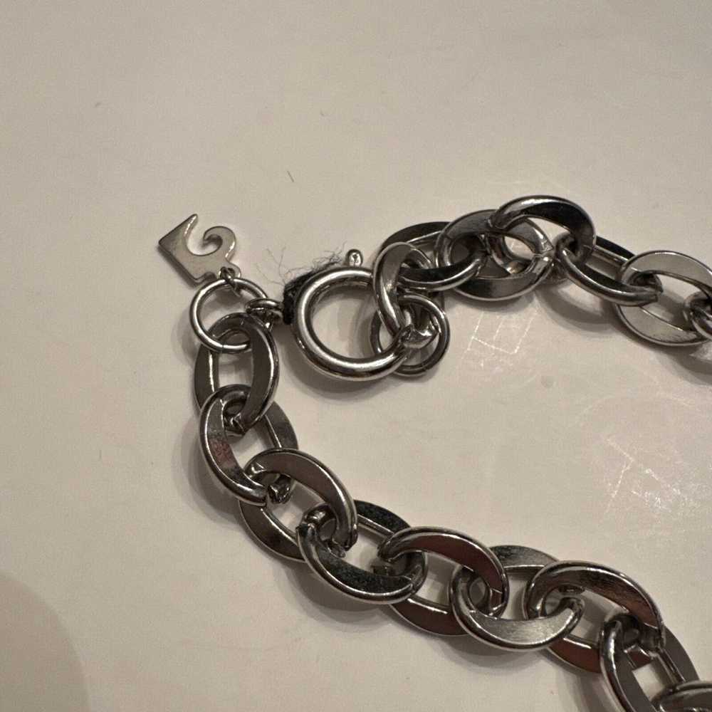 Vintage Bold Coin Chain Link Necklace Silver Tone… - image 5