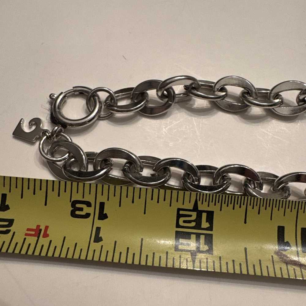 Vintage Bold Coin Chain Link Necklace Silver Tone… - image 7