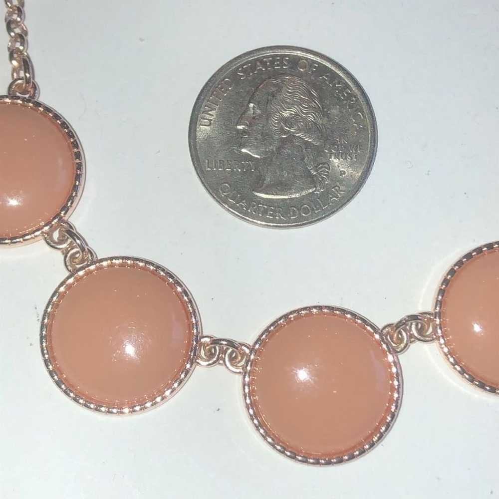 Liz Claiborne Rose Gold Tone & Peach Boho Stateme… - image 3