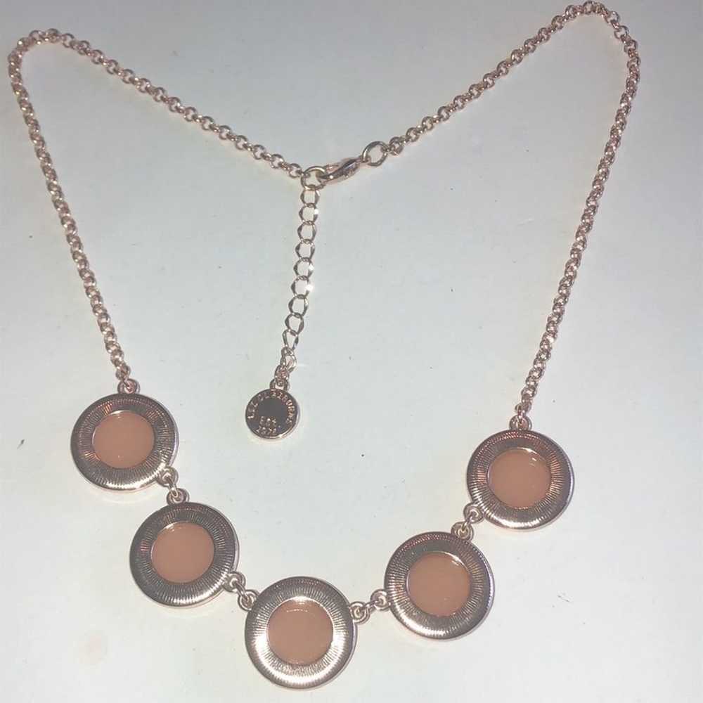 Liz Claiborne Rose Gold Tone & Peach Boho Stateme… - image 6