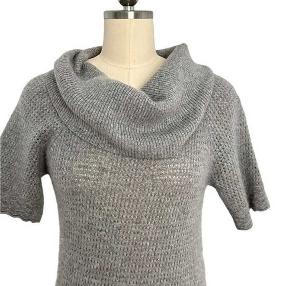 Kokun Gray Cowl Neck Knit Cashmere Mini Sweater D… - image 2