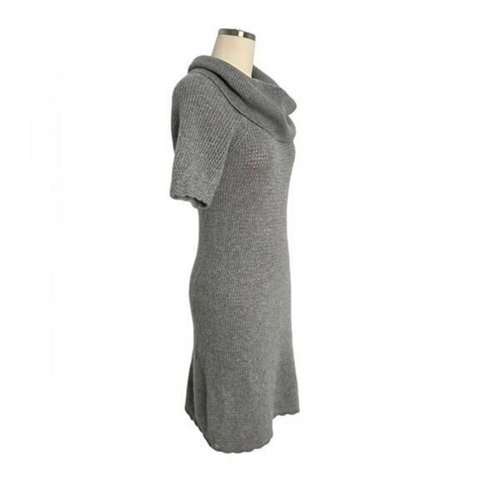 Kokun Gray Cowl Neck Knit Cashmere Mini Sweater D… - image 9