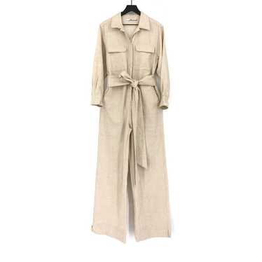 BOA Linen Blend Belted Jumpsuit Cream S