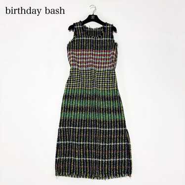 Birthday Bash Tweed Sleeveless Dress Check Black … - image 1