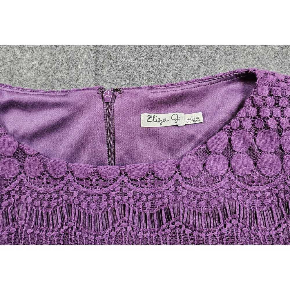 Eliza J Dress Womens Size 6 Purple Lace Work Wedd… - image 10